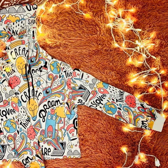 CartoonPrint Multicolor Pullover Drawstring Hoodie - Picture 2 of 9